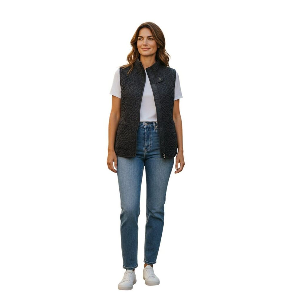 Kiko Vest  Women’s  Size L  Black 100% Polyester Vintage Y2K  #265